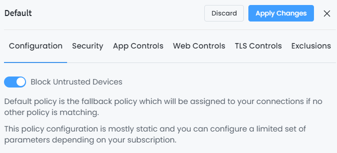 Block Untrusted Devices in Default Policy