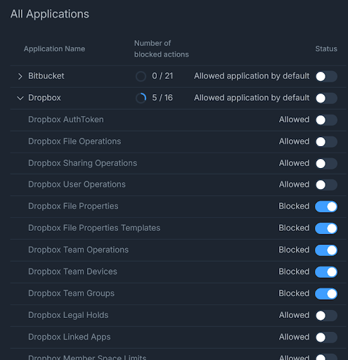 Zenarmor CASB and DLP section